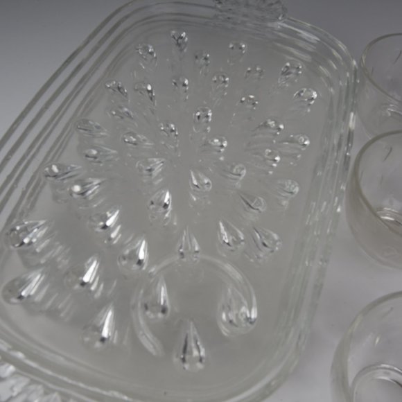 Hazel Atlas Informal Teardrop Clear 7 pc. Snack Set. - Picture 8 of 9